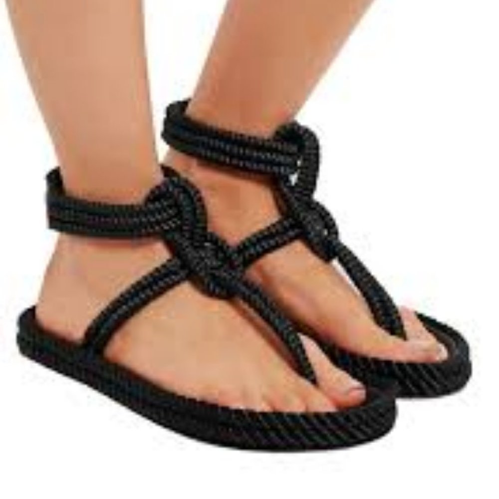 Isabel Marant Leslie Rope Sandals Black Size 36/ 6